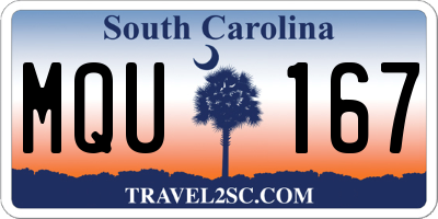 SC license plate MQU167