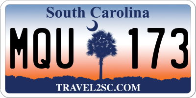 SC license plate MQU173