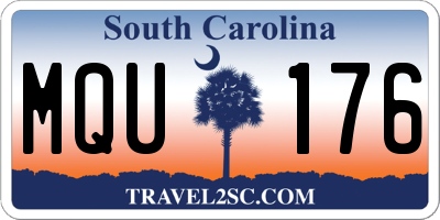 SC license plate MQU176