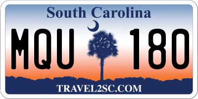 SC license plate MQU180