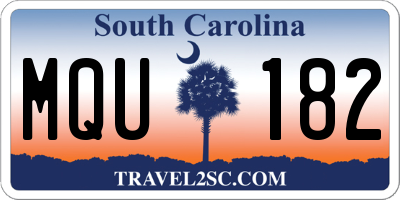 SC license plate MQU182