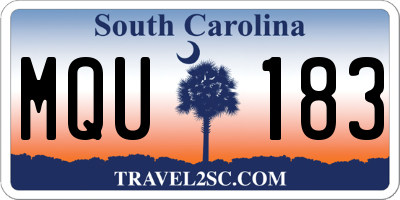 SC license plate MQU183