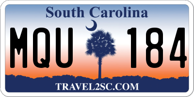 SC license plate MQU184