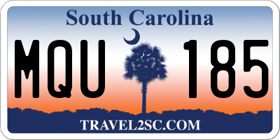 SC license plate MQU185