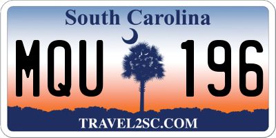 SC license plate MQU196
