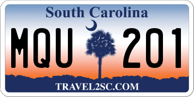 SC license plate MQU201
