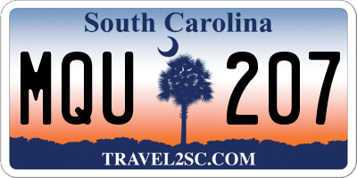 SC license plate MQU207