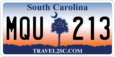SC license plate MQU213