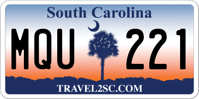 SC license plate MQU221