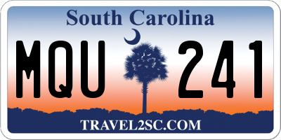 SC license plate MQU241