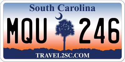 SC license plate MQU246
