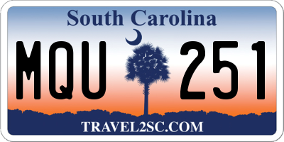 SC license plate MQU251