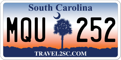 SC license plate MQU252
