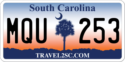 SC license plate MQU253