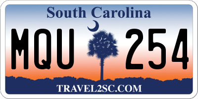 SC license plate MQU254