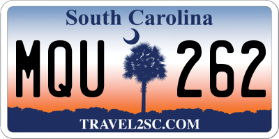SC license plate MQU262