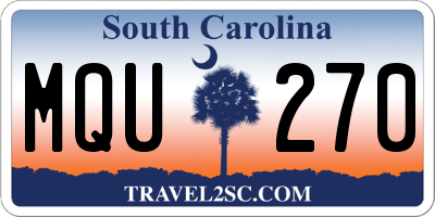SC license plate MQU270