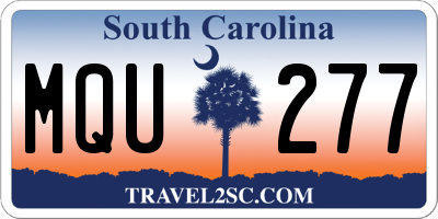 SC license plate MQU277