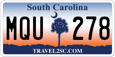 SC license plate MQU278