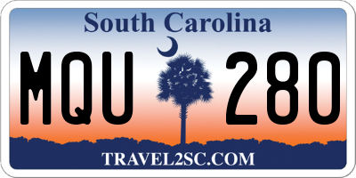 SC license plate MQU280