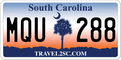 SC license plate MQU288