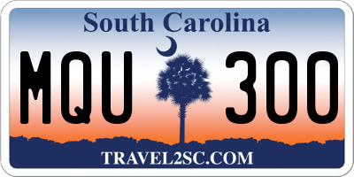 SC license plate MQU300