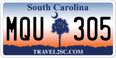 SC license plate MQU305