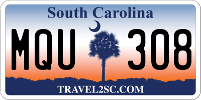 SC license plate MQU308
