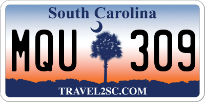SC license plate MQU309