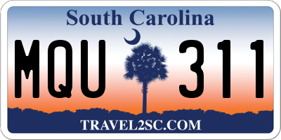 SC license plate MQU311