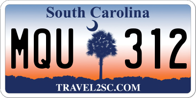 SC license plate MQU312