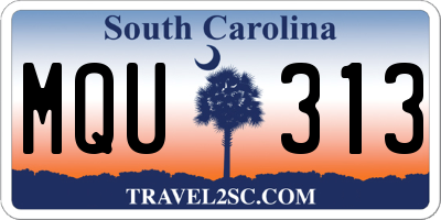 SC license plate MQU313