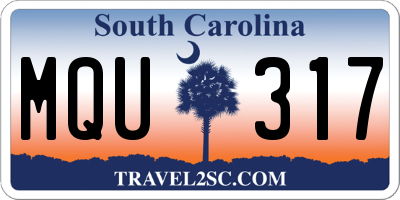 SC license plate MQU317