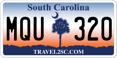 SC license plate MQU320