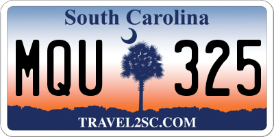 SC license plate MQU325