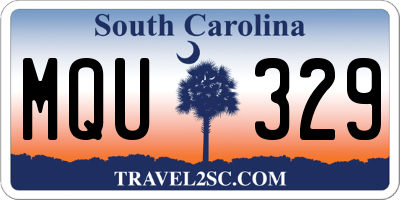 SC license plate MQU329