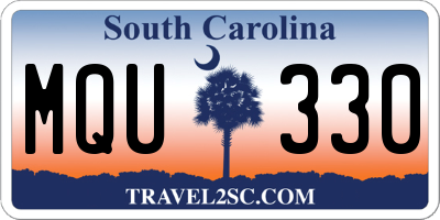 SC license plate MQU330