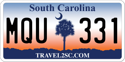 SC license plate MQU331