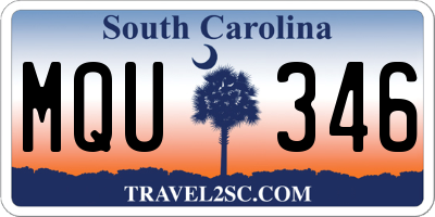 SC license plate MQU346