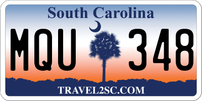 SC license plate MQU348