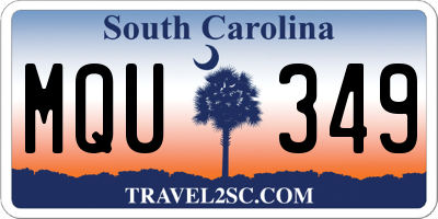 SC license plate MQU349