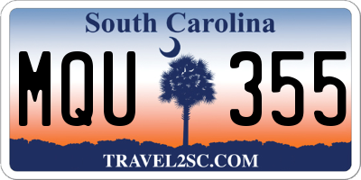 SC license plate MQU355