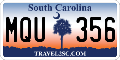 SC license plate MQU356