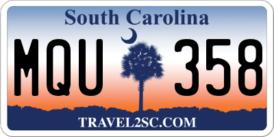 SC license plate MQU358