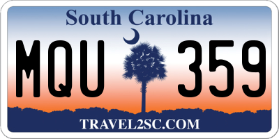 SC license plate MQU359