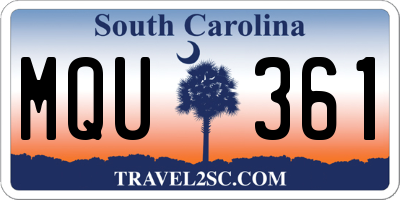 SC license plate MQU361