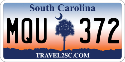SC license plate MQU372