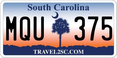SC license plate MQU375