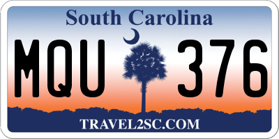 SC license plate MQU376