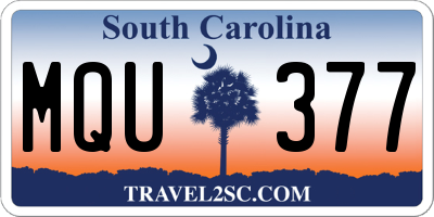 SC license plate MQU377